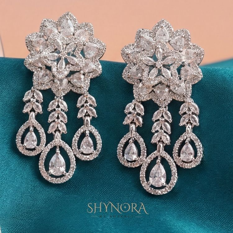 Noor Blossom Drop AD Pendant Set