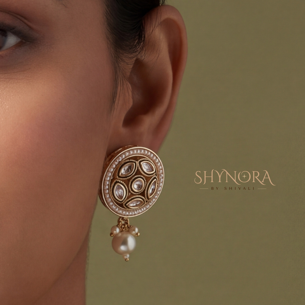 Pearl Choker Kundan Medallion Necklace Set – Shynora By Shivali