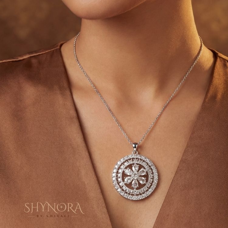 Crystal Bloom Circular AD Pendant Set