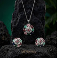 Navrangi Bloom Floral AD Pendant Set