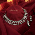 Emerald Green Crystal Choker Necklace Set with Earrings