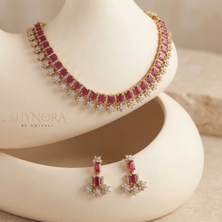 Ruby Red Bloom AD Choker Set