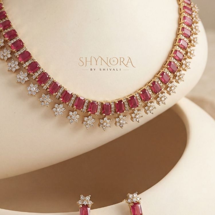 Ruby Red Bloom AD Choker Set