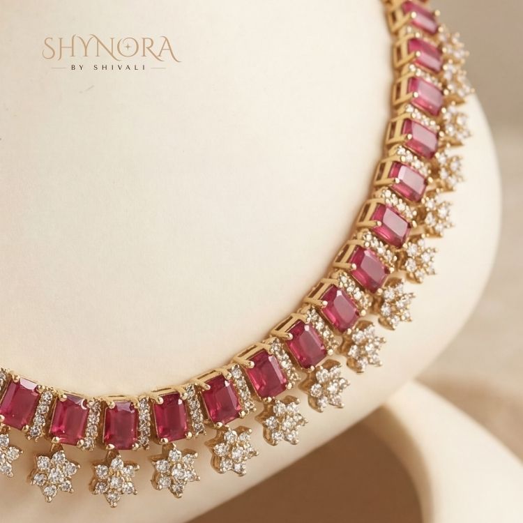 Ruby Red Bloom AD Choker Set