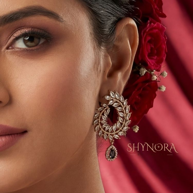 Antique Gold Light Purple AD Broad Choker Necklace Set with Maang Tikka