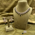 Emerald Green Drop AD Necklace Set with Earrings & Maang Tikka