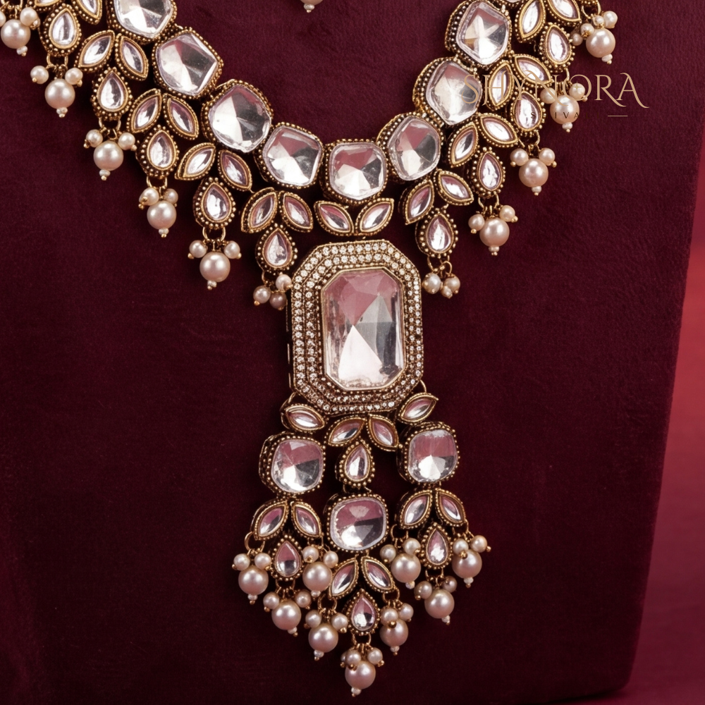 Noor-e-Heer Layered Kundan Pearl Bridal Set 4