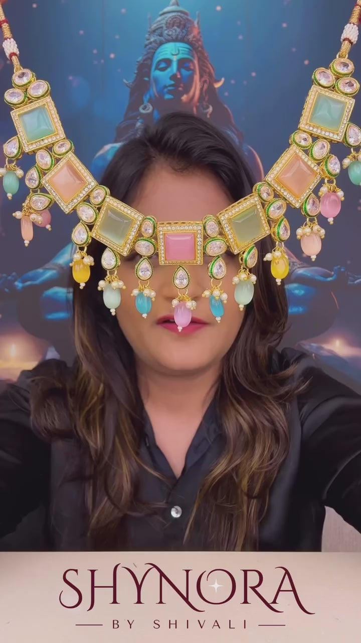 Pastel Polki Kundan Choker Set