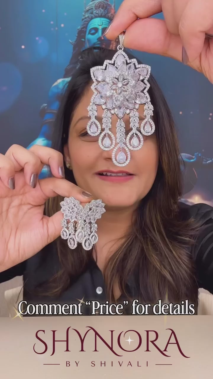 Noor Blossom Drop AD Pendant Set