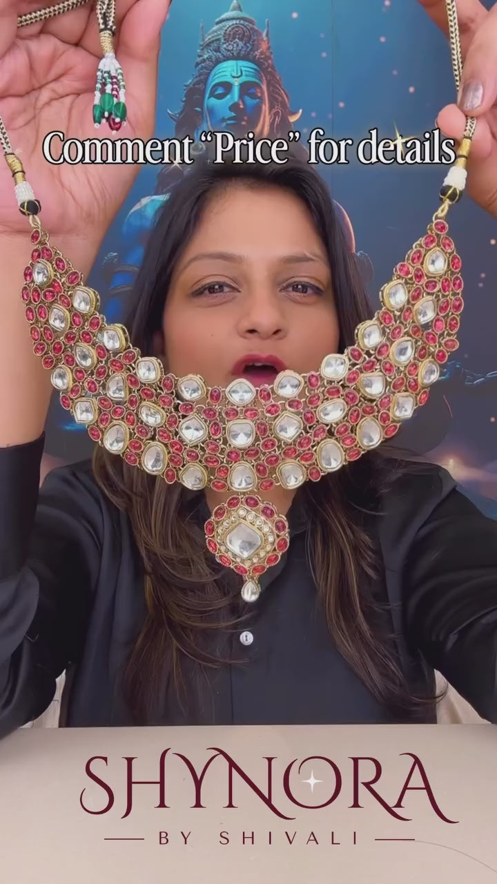 Gulnaar Ruby Kundan Choker Set