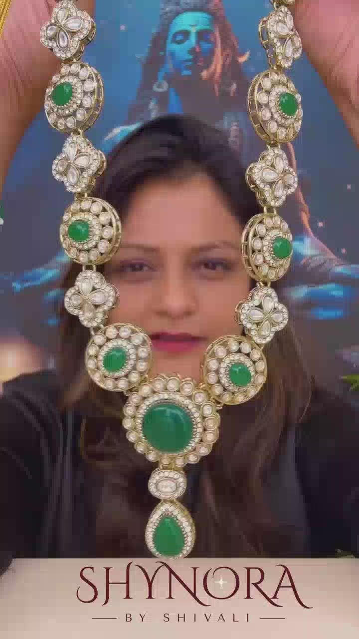 Emerald Heritage Kundan Necklace Set