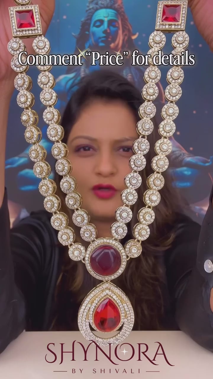 Ruhani Ruby Drop Kundan Necklace Se